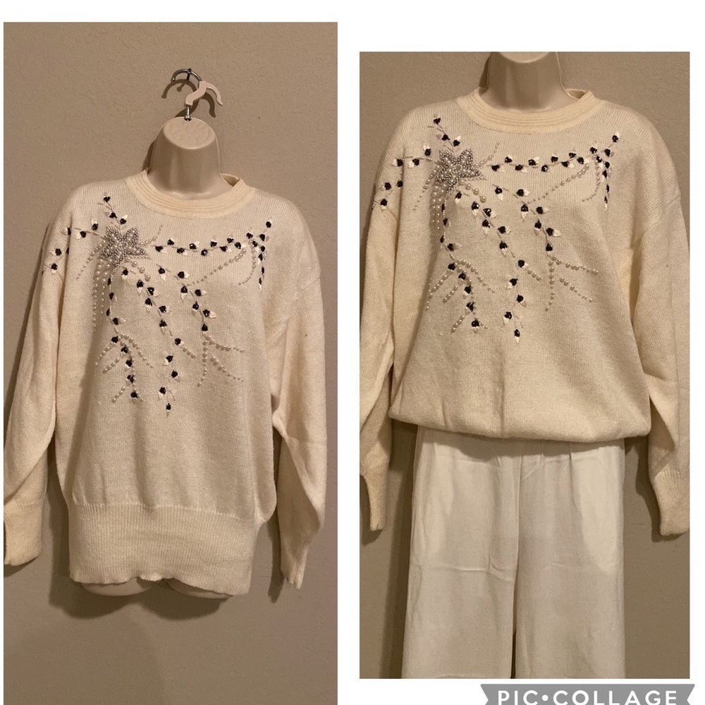Regency Collection Pearl & Embroidered Sweater